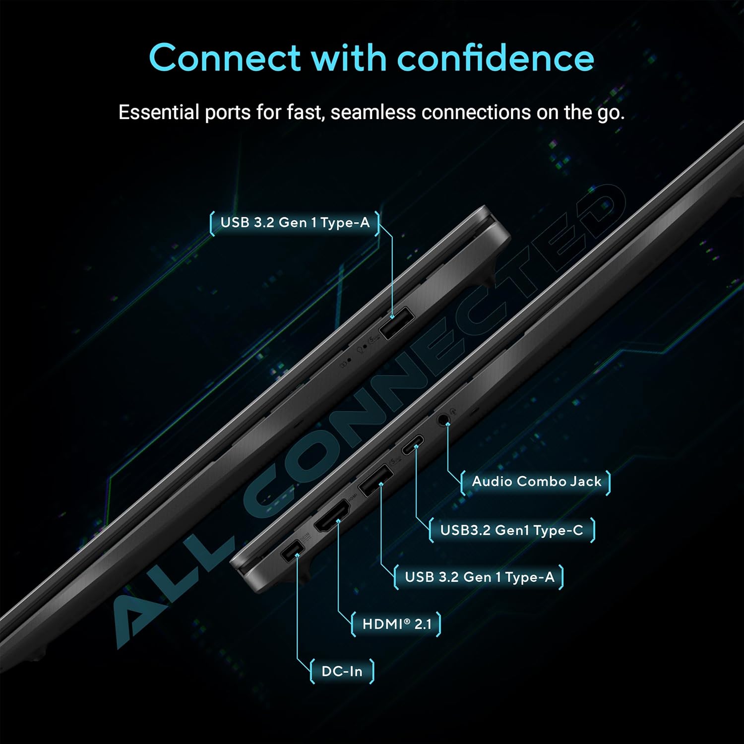 ASUS V16 V3607VU-RP038W | Intel Core 5 210H, 16GB RAM, 512GB SSD, 16.0" WUXGA 144Hz, 6GB NVIDIA RTX 4050, Win11 Home, Eng-Arab Keyboard, Black