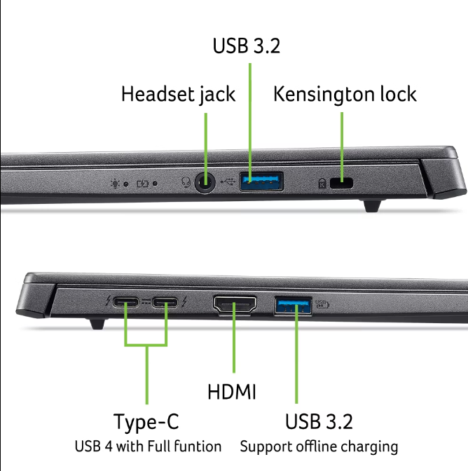 ACER ASPIRE 14 AI NX.JDJEM.003 | Intel Core Ultra 7 256V, 16GB RAM, 1TB SSD, 14.0" WUXGA Touch, Intel Arc Graphics, Win11 Home, Eng-Arab Keyboard, Steel Gray