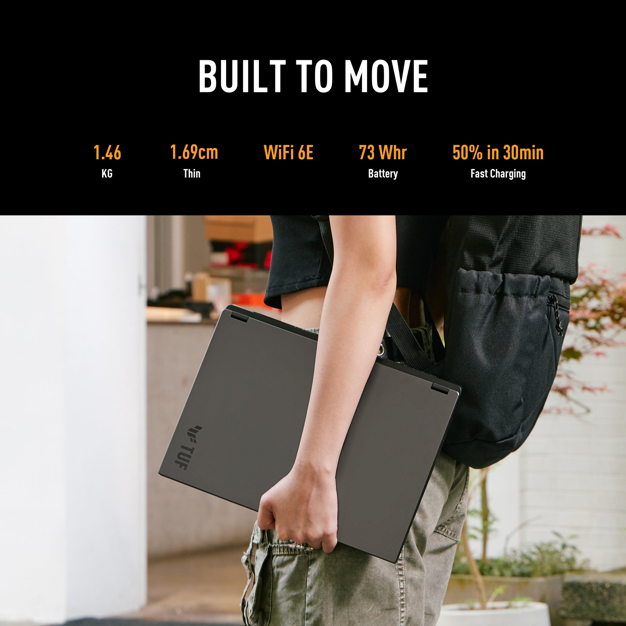 ASUS TUF GAMING FA401WU-RG037W | AMD Ryzen AI 9 HX  370, 16GB RAM, 1TB SSD, 14" WQXGA 165Hz, 6GB NVIDIA GeForce RTX 4050, Win11 Home, Eng-Arabic Keyboard, Gray + ASUS Backpack