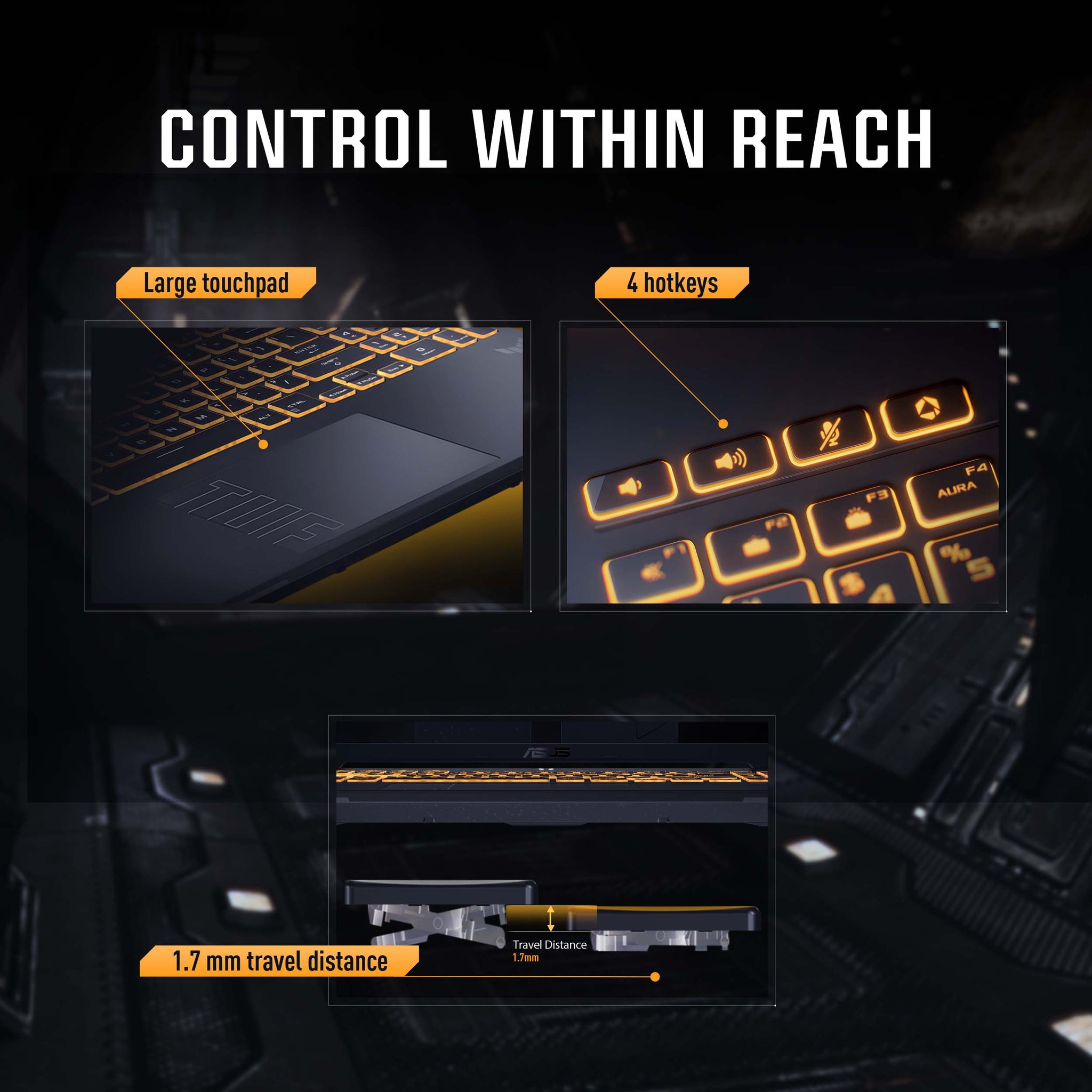 ASUS TUF GAMING F16 FX607VU-RL031W | Intel Core i7 13620H, 16GB RAM, 1TB SSD, 16.0" WUXGA 144Hz, 6GB NVIDIA RTX 4050, Win11 Home, Eng-Arab Keyboard, Gray