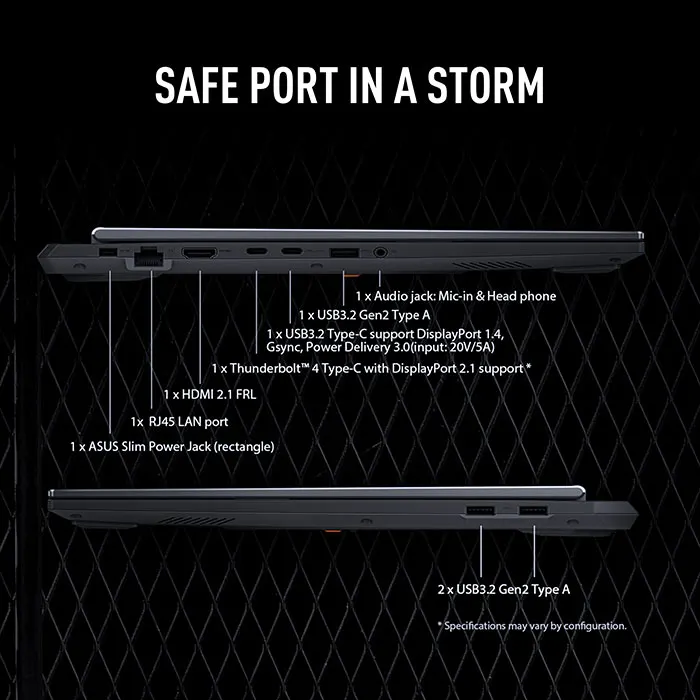 ASUS TUF GAMING F16 FX608JPR-71621W | Intel Core i7 14650HX, 32GB RAM, 1TB SSD, 16.0" WQXGA 165Hz, 8GB NVIDIA RTX 5070, Win11 Home, Eng-Arab Keyboard, Gray, ASUS Warranty