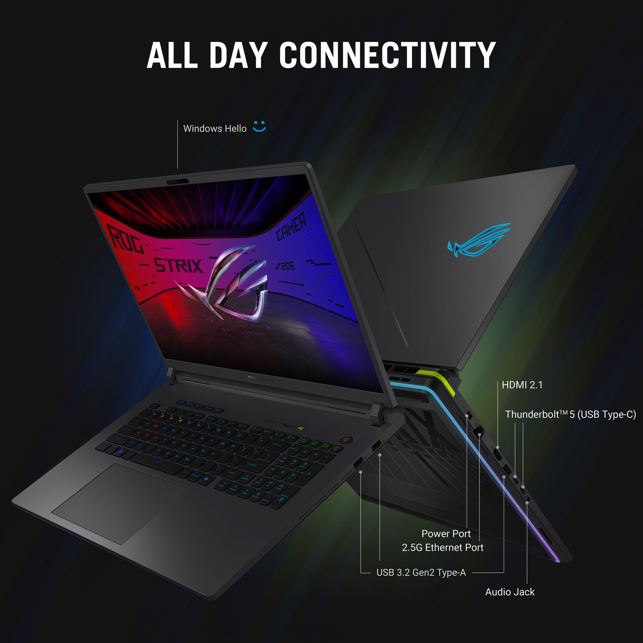 ASUS ROG STRIX G16 G615LM-G1SU7161W | Intel Ultra 7 255HX, 16GB RAM, 1TB SSD, 16" WQXGA 240Hz, 8GB NVIDIA RTX 5060, Win 11 Home, Eng-Arb Keyboard, Eclipse Gray, Asus Warranty