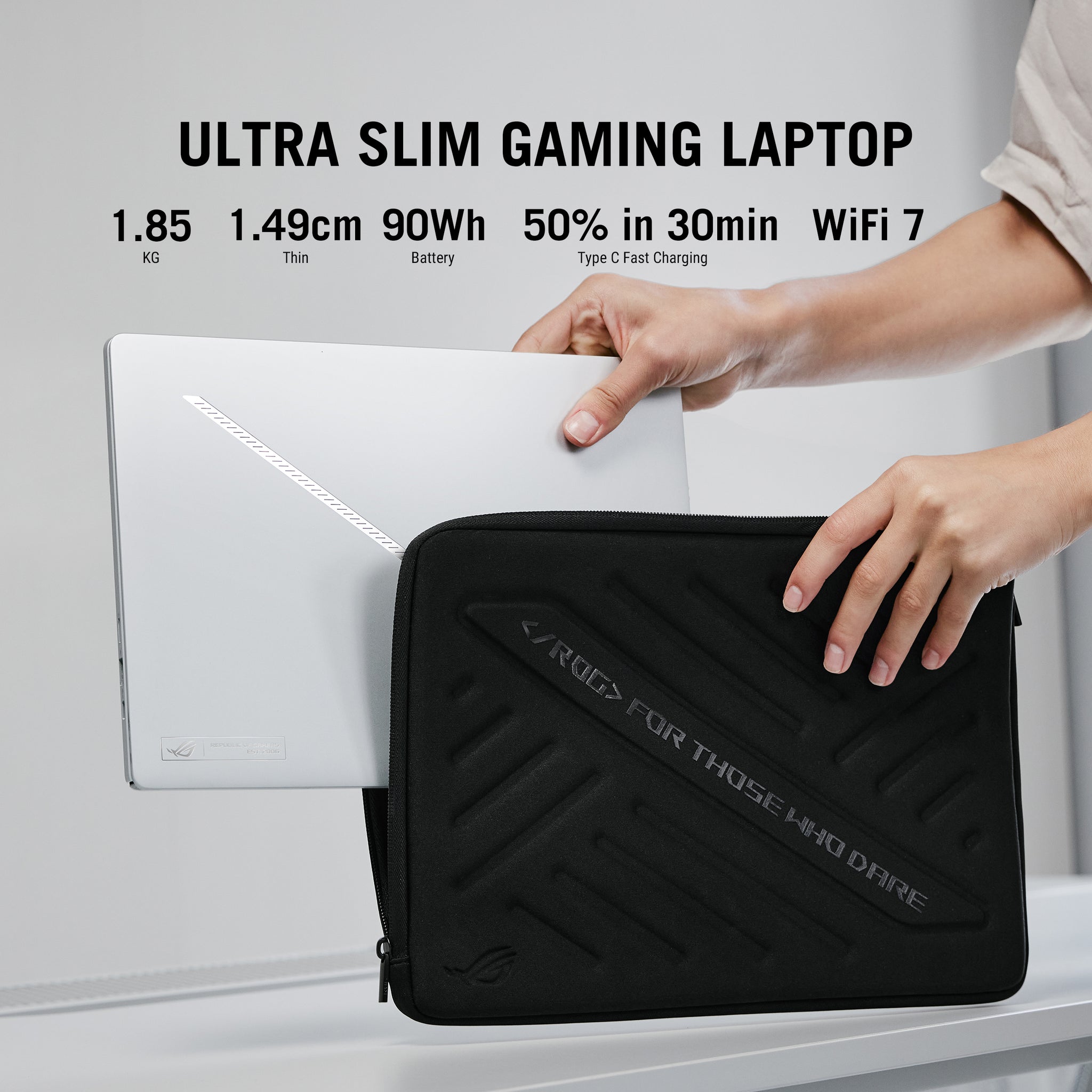 ASUS ROG ZEPHYRUS G16 GA605KP-AI-OLED322W | AMD Ryzen AI 7 350, 32GB RAM, 2TB SSD, 16.0" OLED WQXGA 240Hz, 8GB NVIDIA RTX 5070, Win 11 Home, Eng-Arab Keyboard, White + ASUS Sleeve & Mouse