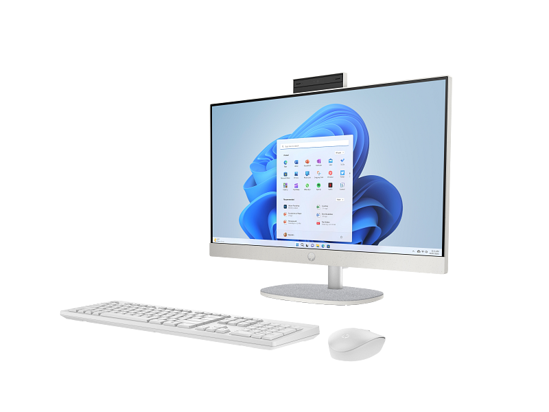 HP AIO 24-CR0255H-A02KVEA I Intel Core i7 1355U, 16GB RAM, 512GB SSD, 23.8" FHD Touch Screen, Intel IRIS Xe Graphics, DOS ( Without Windows ), HP USB Keyboard & Mouse, White