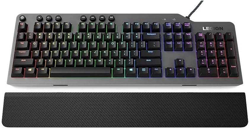 LENOVO LEGION K500 RGB MECHANICAL GAMING KEYBOARD GY40T26478 | 50 Million Keystrokes Red Switch, Dedicated Media Controls, Detachable Palm Rest