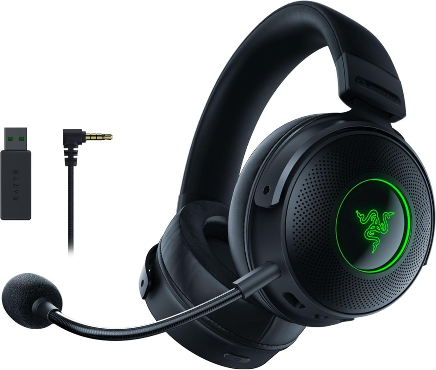 RAZER KRAKEN V3 PRO - RZ04-03460100-R3M1 | Wireless Gaming Headset With Haptic Technology, Detachable Razer Hyperclear Supercardioid Mic, Triforce Titanium 50mm Drivers