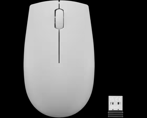 LENOVO 300 WIRELESS COMPACT MOUSE | Ultra portable design, Nano USB receiver,  GY51L15678 - Arctic Grey