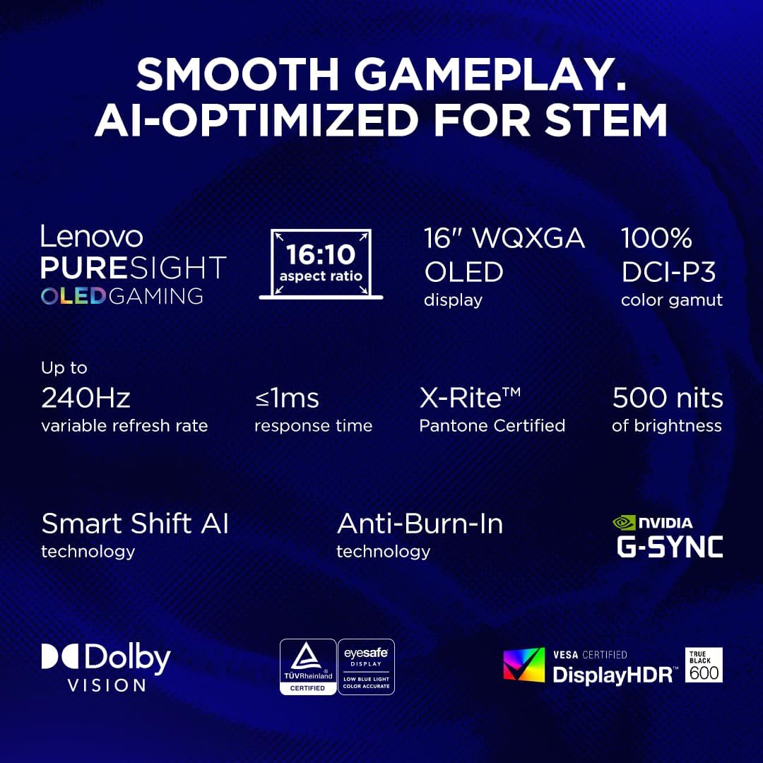 LENOVO LEGION 7 16IAX10 83KY001MAX | Intel Ultra 9 275HX, 32GB RAM, 2TB SSD, 16" WQXGA OLED 240Hz, 8GB NVIDIA RTX 5070, DOS ( Without Windows ), Eng-Arab Keyboard, Glacier White, Lenovo Warranty