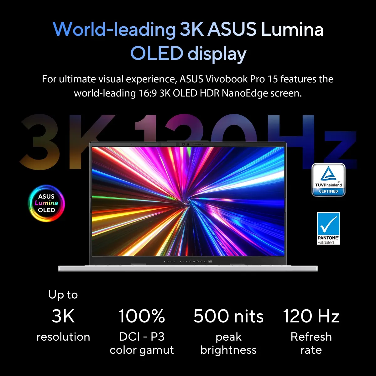 ASUS VIVOBOOK PRO 15 OLED N6506CU-MA034W | Intel Core  Ultra 9 285H, 24GB RAM, 1TB SSD, 15.6" OLED 3K 120Hz, 6GB NVIDIA RTX 4050, Win11 Home, Eng-Arab Keyboard, Gray