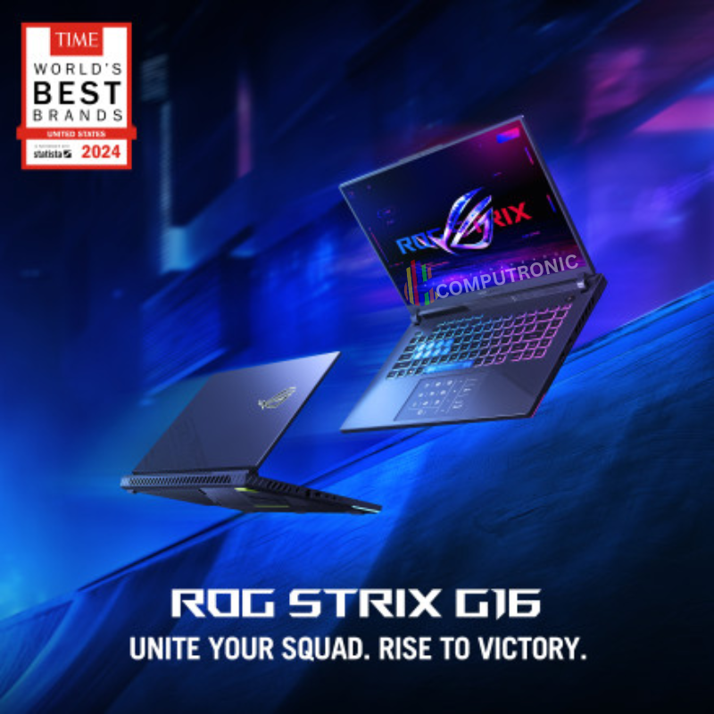 ASUS ROG STRIX G16 G614PR-RV009W | AMD Ryzen 9 8940HX, 32GB RAM, 1TB SSD, 16" WUXGA 165Hz, 12GB NVIDIA RTX 5070Ti, Win11 Home, Eng-Arab Keyboard, Gray + ROG Backpack