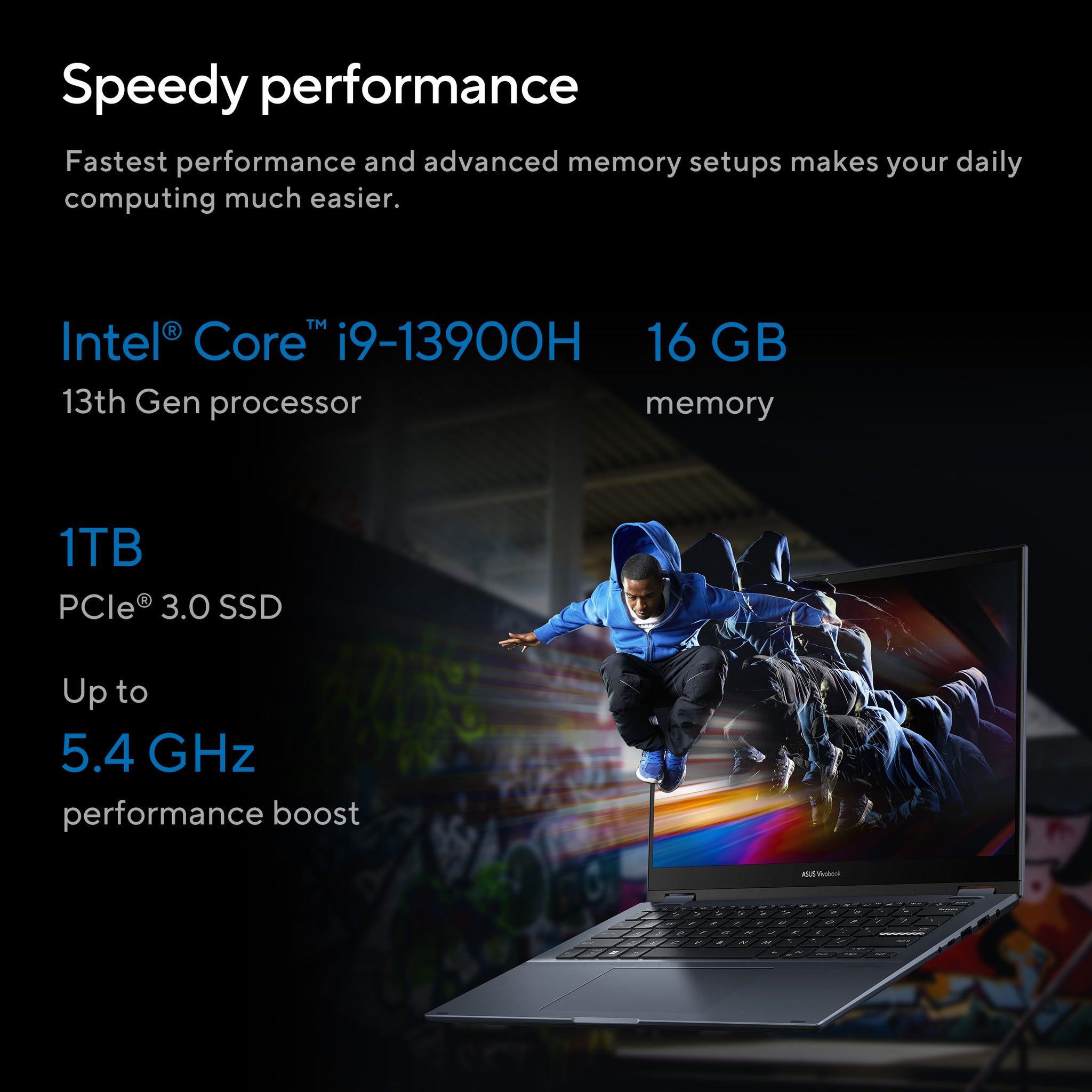 ASUS VIVOBOOK S 14 FLIP TP3402VA-LZ144W | Intel Core i9 13900H, 16GB RAM, 1TB SSD, 14" WUXGA Touch & Flip, Intel IRIS XE Graphics, Win11 Home, Eng-Arab K/B, Silver