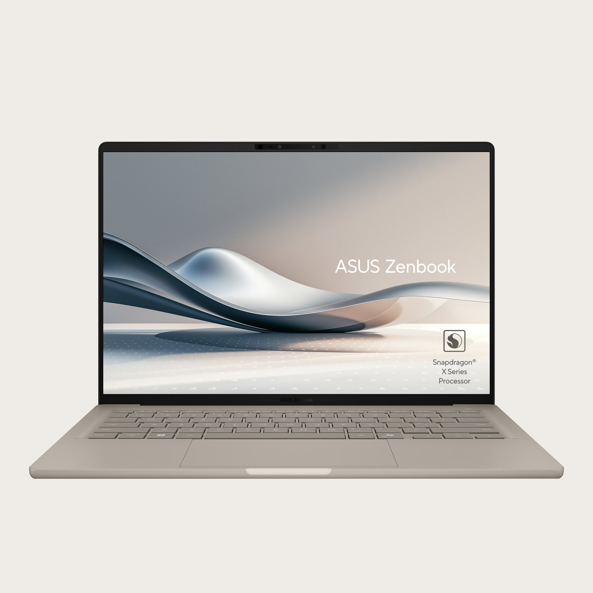 ASUS ZENBOOK A14 UX3407QA-QD180W | Snapdragon X X1 26 100, 16GB RAM, 1TB SSD, 14.0" WUXGA OLED Screen, Qualcomm u GPU, Win 11 Home ( ARM), Eng-Arab Keyboard, Zabriskie Beige