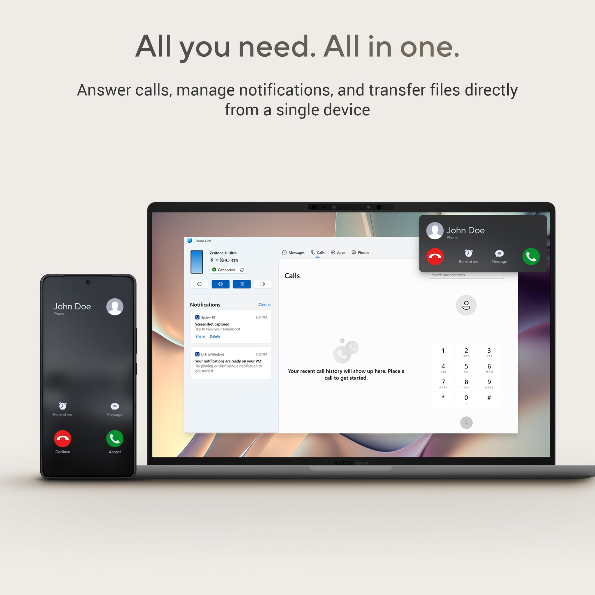 ASUS ZENBOOK A14 UX3407QA-QD180W | Snapdragon X X1 26 100, 16GB RAM, 1TB SSD, 14.0" WUXGA OLED Screen, Qualcomm u GPU, Win 11 Home ( ARM), Eng-Arab Keyboard, Zabriskie Beige