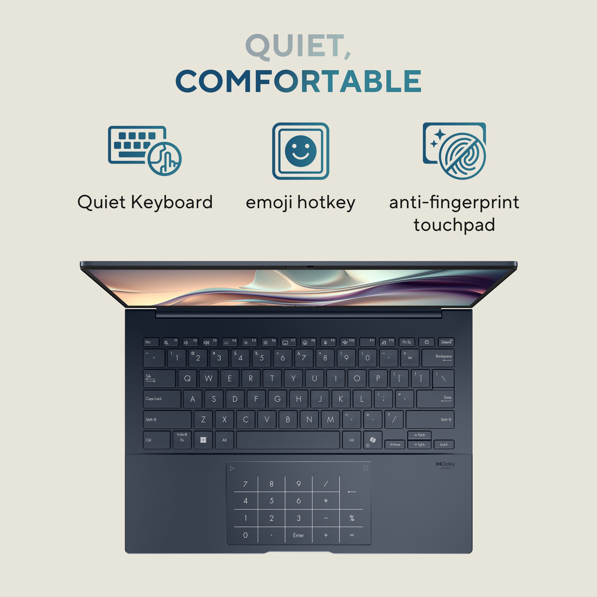 ASUS ZENBOOK 14 OLED UX3405CA-PZ060W | Intel Core Ultra 9 285H, 32GB RAM, 1TB SSD, 14.0" OLED 3K Touch Screen 120Hz, Intel Arc Graphics, Win11 Home, Eng-Arab Keyboard, Blue