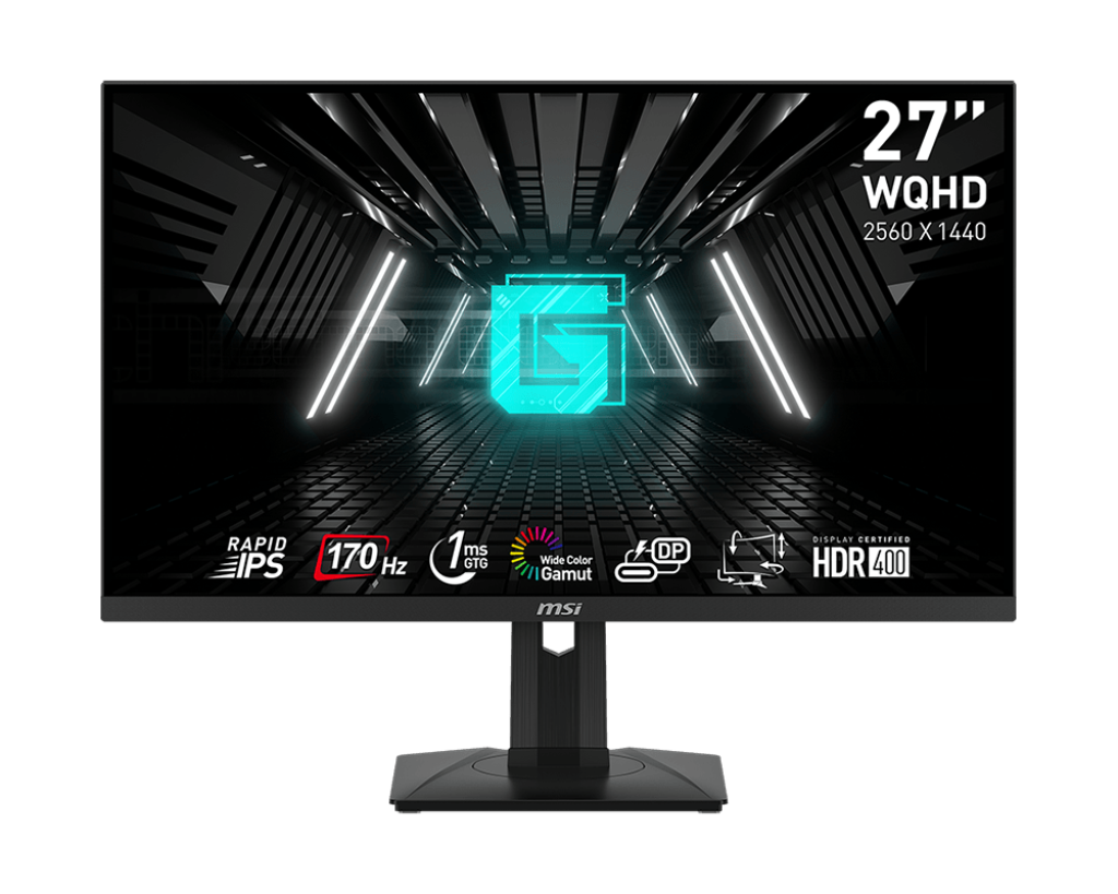 MSI G274QPF  9S6-3CC29H-076  | Esprots Gaming Monitor,  27" WQHD (2560x1440) Rapid IPS 170Hz Display, 1ms Fast Response Time, HDMI / DP / Type C