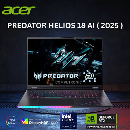 ACER PREDATOR HELIOS 18 AI NH.QVYEM.005 I Intel Core Ultra 9 275HX, 96GB RAM, 1TB SSD, 18