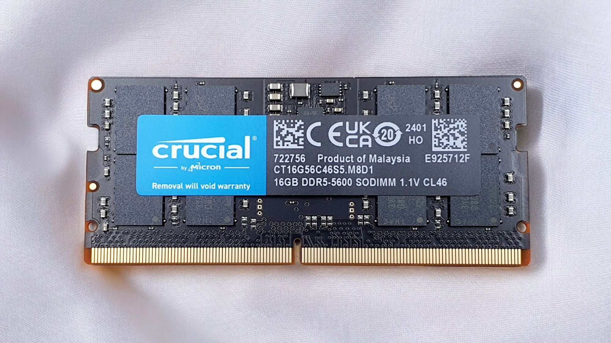 CRUCIAL 16 GB RAM DDR5 -5600 SODIMM LAPTOP MEMORY