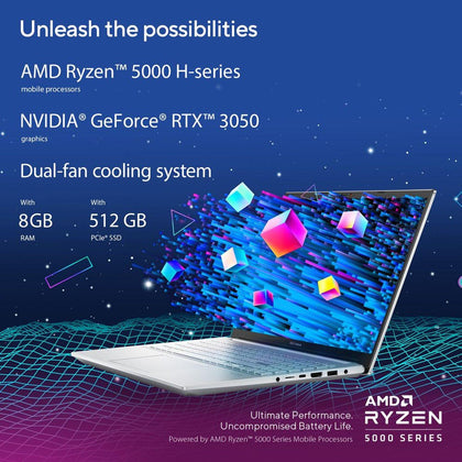 ASUS VIVOBOOK M3500QC-OLED1R5W | Ryzen R5 5600H, 8GB, 512GB SSD, 15.6