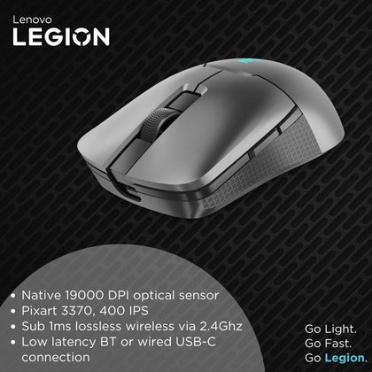LENOVO LEGION M600s WIRELESS GAMING MOUSE GY51H47354 | 69g Ultra Lightweight Mouse, Upto 19000 DPI, Advanced Optical micro Switch
