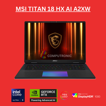 MSI TITAN 18 HX AI A2XWJG 9S7-182421-057 | Intel Core Ultra 9 285HX, 64GB RAM, 4TB SSD, 18