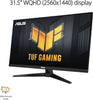 ASUS TUF GAMING VG32AQA1A | Gaming Monitor – 32 inch (31.5 inch viewable), QHD (2560 x 1440), Overclock to 170Hz (above 144Hz), Extreme Low Motion Blur™, Freesync Premium™, 1ms (MPRT), Shadow Boost, HDR, Display Widget Lite