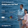 ASUS ZENBOOK 14 UX3480QA-U1022W | Snapdragon X X1 26 100, 16GB RAM, 512GB SSD, 14.0" WUXGA OLED Screen, Qualcomm Adreno GPU, Windows 11 Home, Eng-Arab Keyboard, Arctic Blue