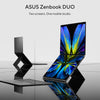 ASUS ZENBOOK DUO UX8407AA-SN066W | Intel Core Ultra X9 388H 2.1GHz, 32GB RAM, 2TB SSD, 14.0" 3K OLED Touch Screen 144Hz, Intel Arc Graphics, Win11 Home, Eng-Arab Keyboard, Grey + Sleeve, Stylus