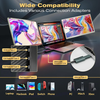 V2COM S6 | Laptop Screen Extender 15.6inch, FHD 1080P IPS 360° Rotation Screen Triple Monitor Laptops, Removable Multi-Mode Monitor for 13”-17” Laptops Compatible with Mac/Wins/Android