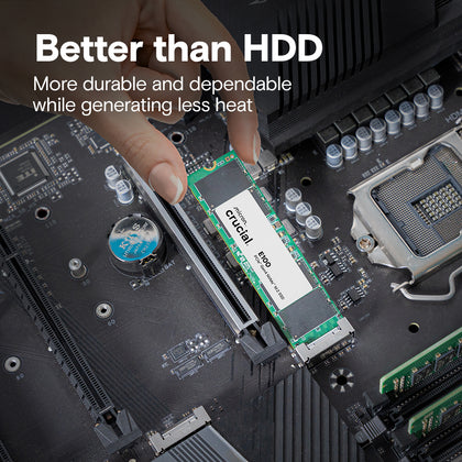 CRUCIAL E100 480GB PCIe Gen4 NVMe 2280 M.2 SSD - Speeds 4700MB/s Read, 2500MB/s Write  - CT480E100SSD8