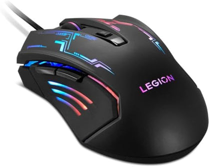 LENOVO LEGION M200 GAMING MOUSE GX30P93886 | 6 Button Design, Multicolor RGB Backlight, Upto 2400DPI