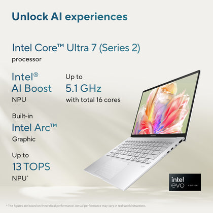 ASUS ZENBOOK 14 OLED UX3405CA-PZ052W | Intel Core Ultra 7 255H, 16GB RAM, 1TB SSD, 14.0